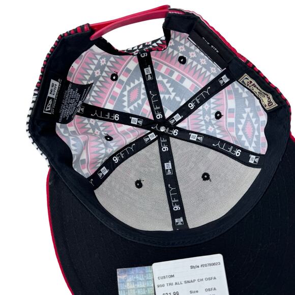 New Era NBA Chicago Bulls Adjustable Snapback Hat Tri-All Print 9FIFTY‎ Red OS - Picture 9 of 12